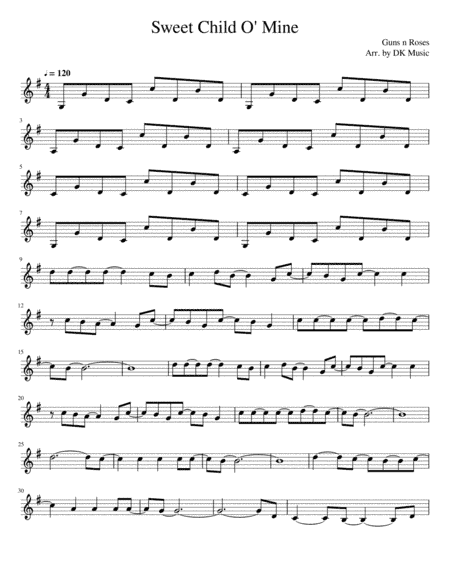 Sweet Child O' Mine (arr. DK Music)
