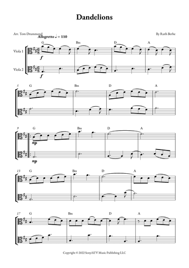 Dandelions (arr. Tom Drummond)