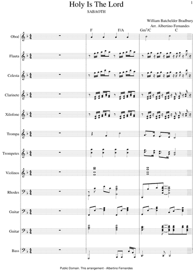 Holy Is The Lord (SABAOTH) - Score Only (arr. Albertino Fernandes)