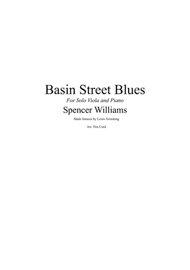 Basin Street Blues (arr. Tim Curd)