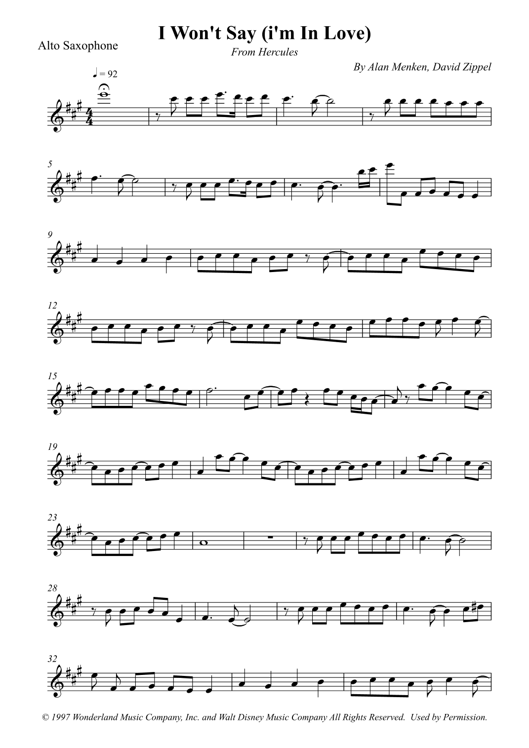 I Won't Say (i'm In Love) (arr. Wesley S. SIlva)