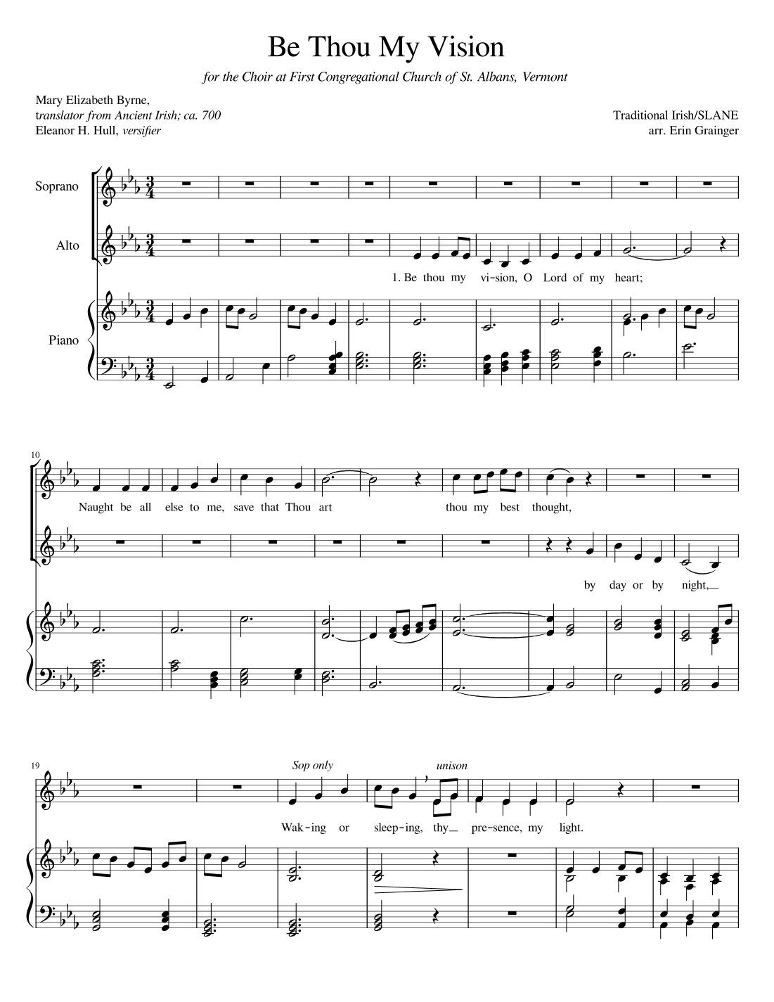 Be Thou My Vision (arr. Erin Grainger)