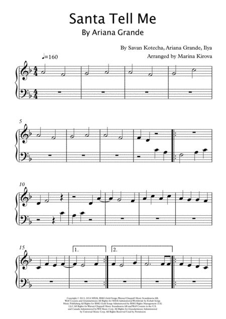 Santa Tell Me (arr. Arranged by Marina Kirova)