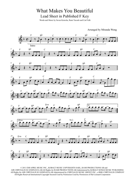What Makes You Beautiful (arr. Miranda Wong)