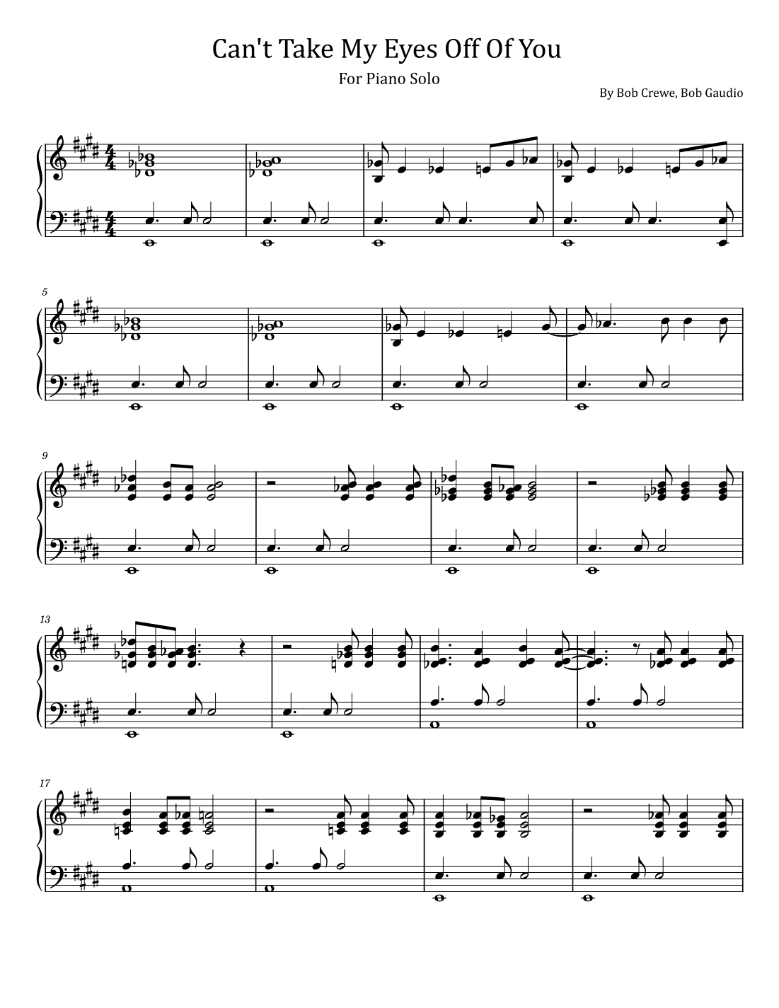 Can't Take My Eyes Off Of You (arr. poon)