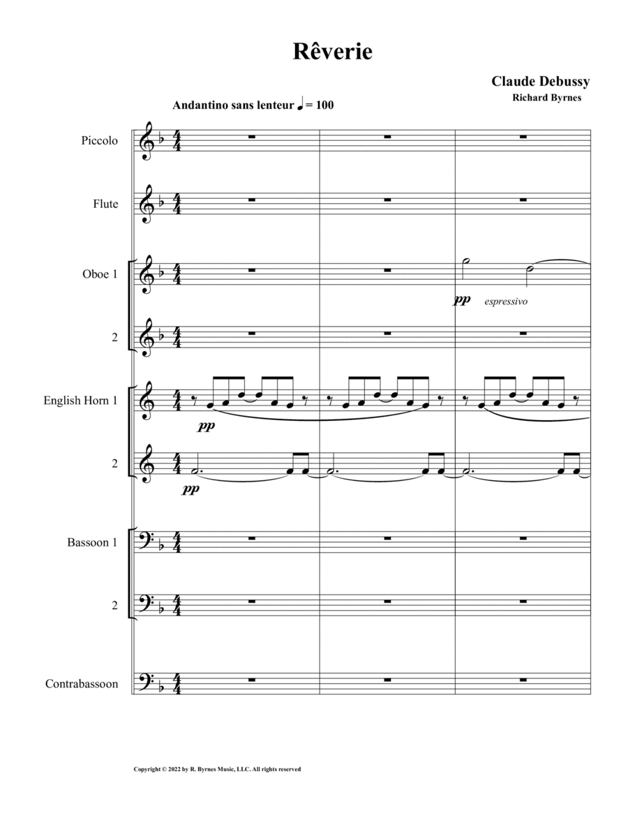 Rêverie - Double Reed Septet + Piccolo & Flute (arr. Richard Byrnes)