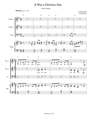 It Was a Glorious Day - Easter - strings and piano