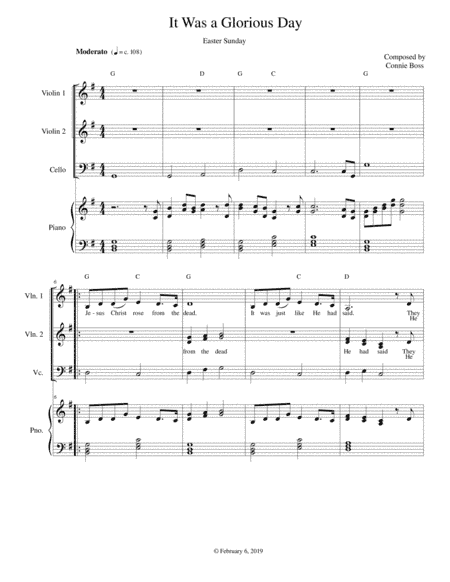 It Was a Glorious Day - Easter - strings and piano