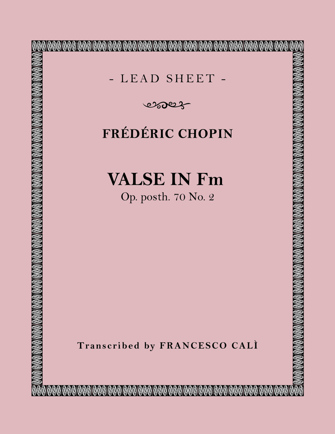 Valse in Fm (Op. 70 No. 2) (arr. Francesco Calì)