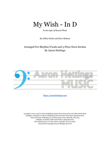 My Wish (arr. Aaron Hettinga)