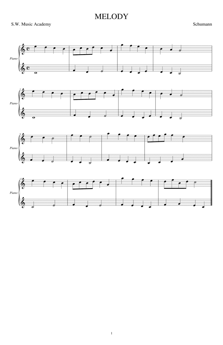 Melody (arr. Shirley Rhoades Shannon)