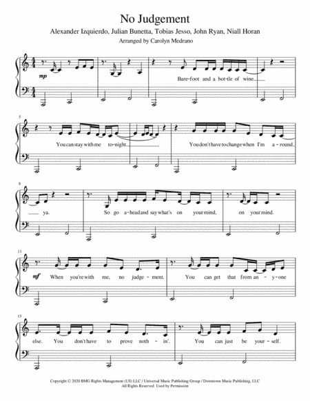 No Judgement (arr. Carolyn Medrano)