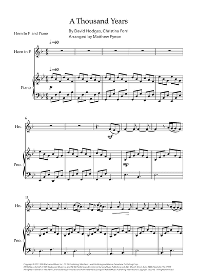 A Thousand Years (arr. Matthew pyeon)