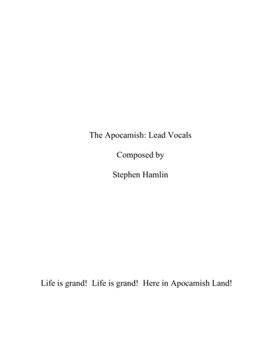 The Apocamish: Lead Vocals
