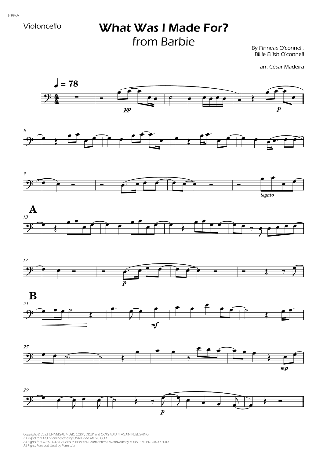 What Was I Made For? (arr. César Madeira)