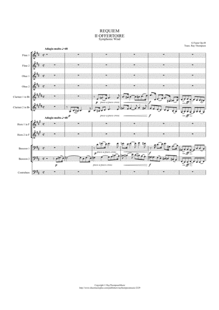 Fauré: Requiem Op.48 II Offertoire - symphonic wind/bass (arr. Ray Thompson)