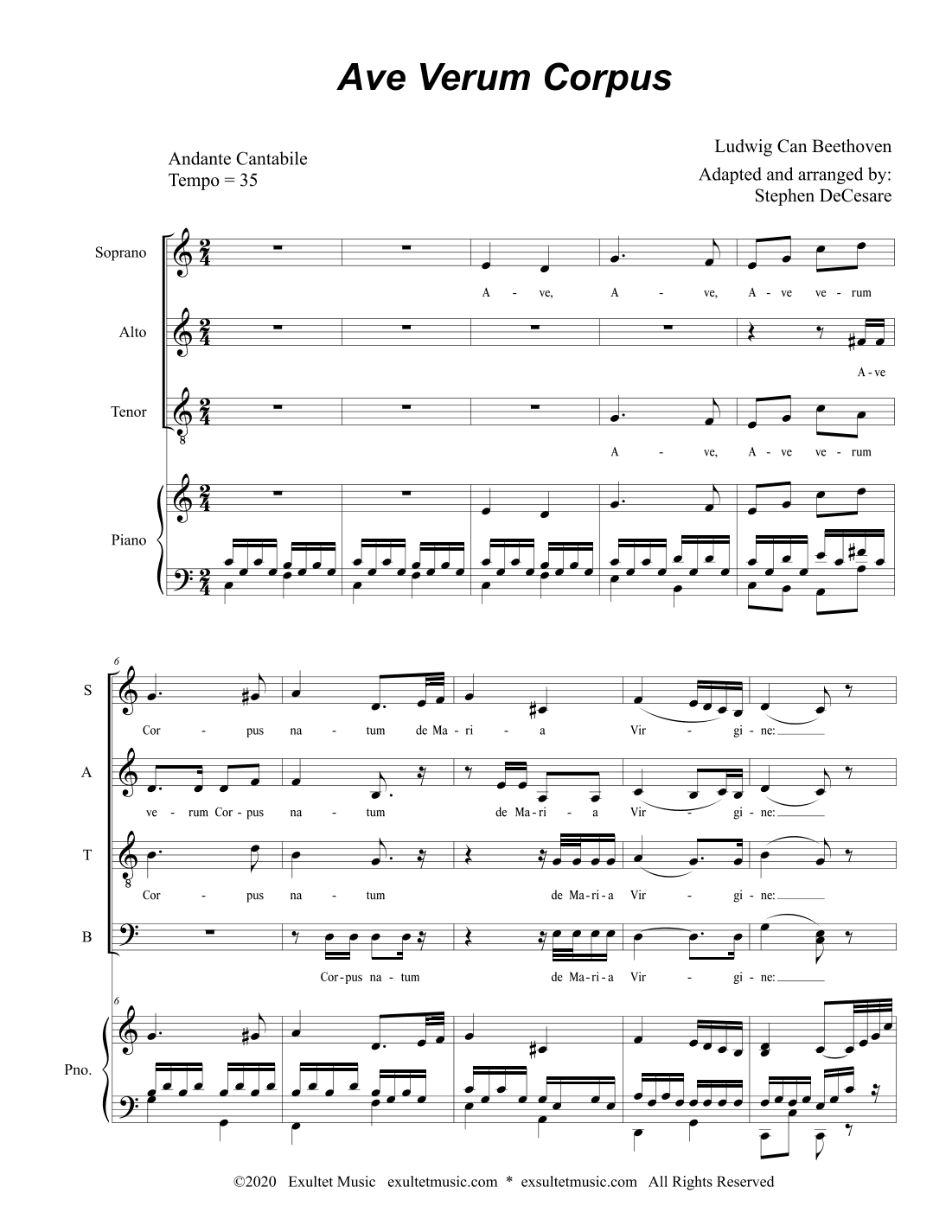 Ave Verum Corpus (SATB) (arr. Stephen DeCesare)