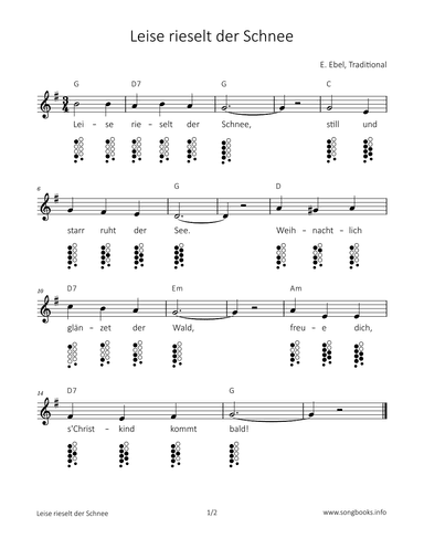 Leise rieselt der Schnee (arr. songbooks.info)