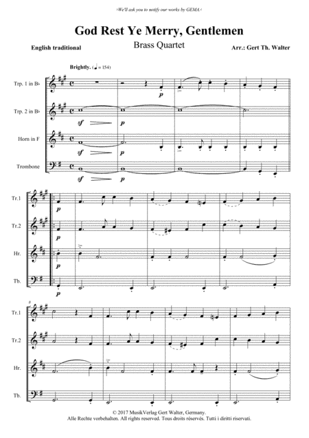 God Rest Ye Merry, Gentlemen (arr. Gert Th. Walter)