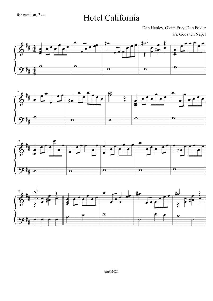 Hotel California (arr. Goos ten Napel)