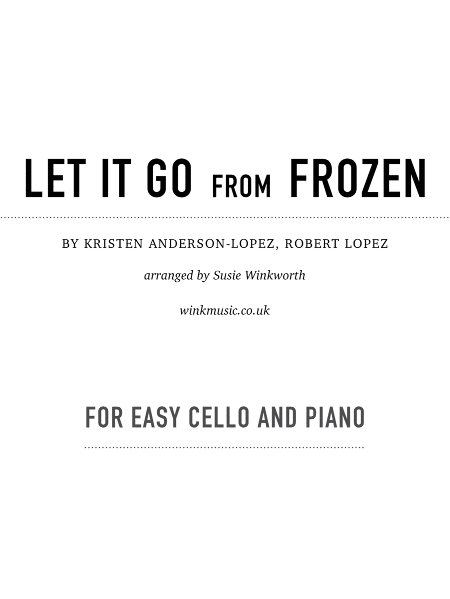 Let It Go (arr. Susie Winkworth winkmusic.co.uk)