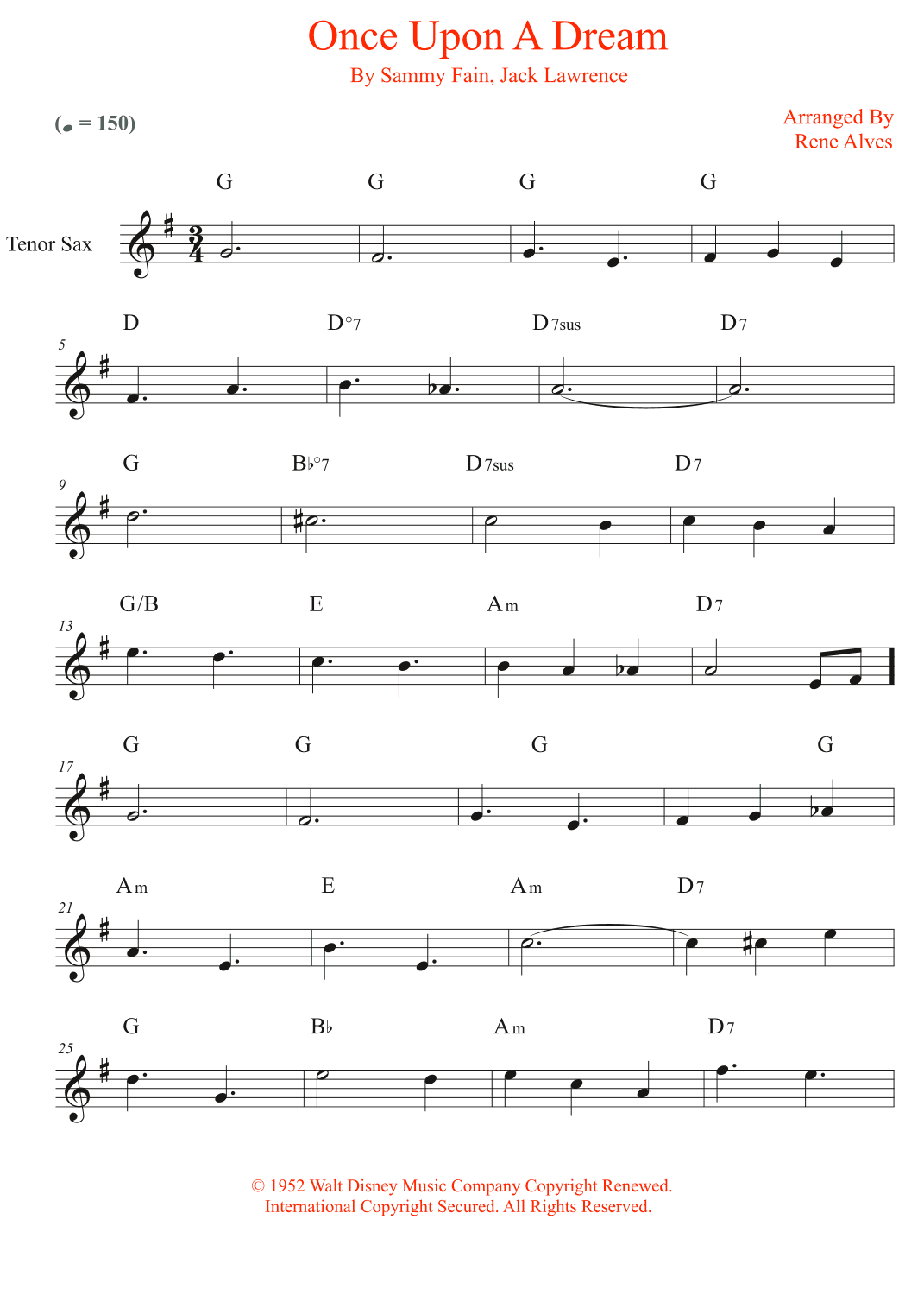 Once Upon A Dream (arr. Rene Alves)