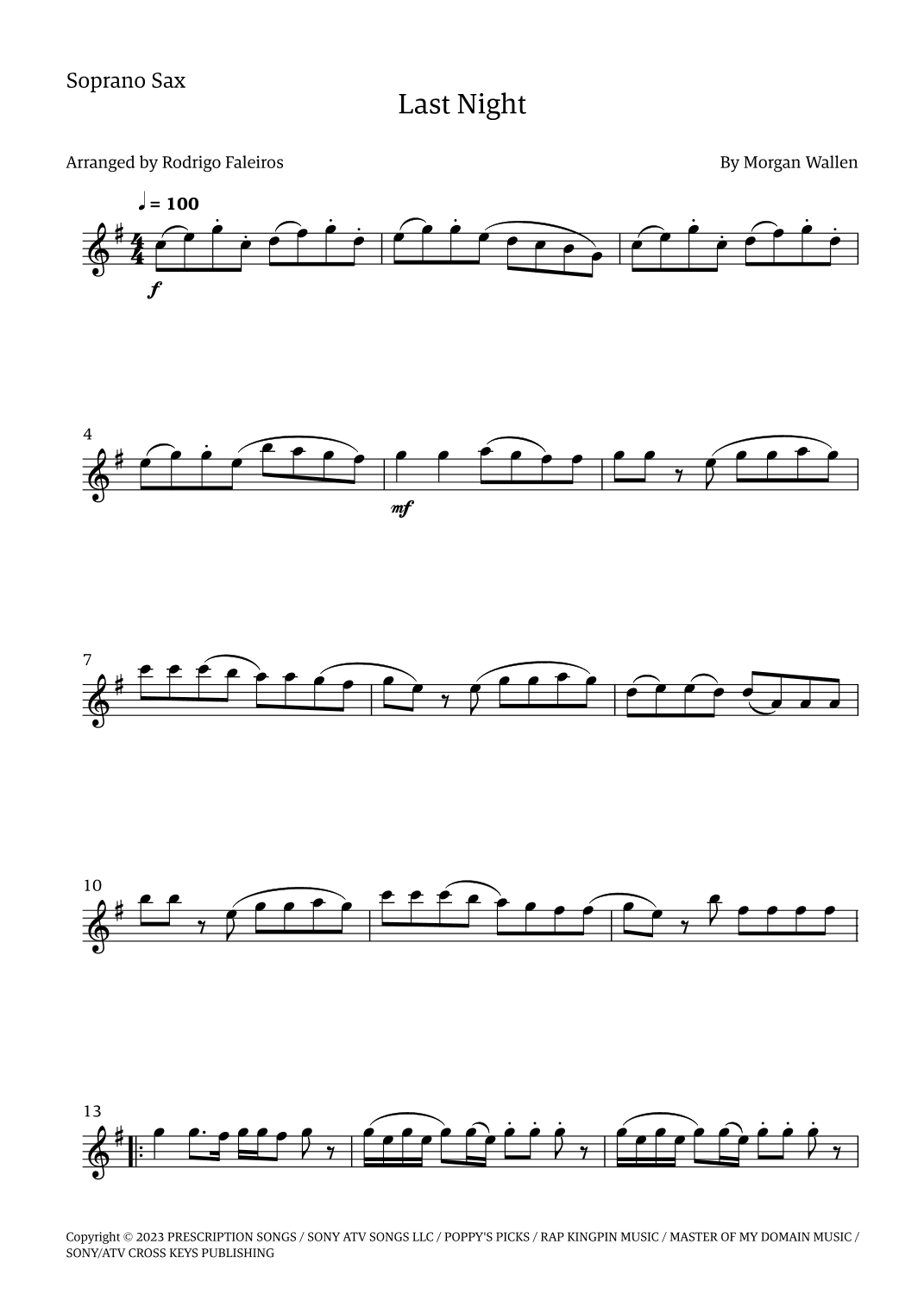 Last Night (arr. Rodrigo Faleiros)