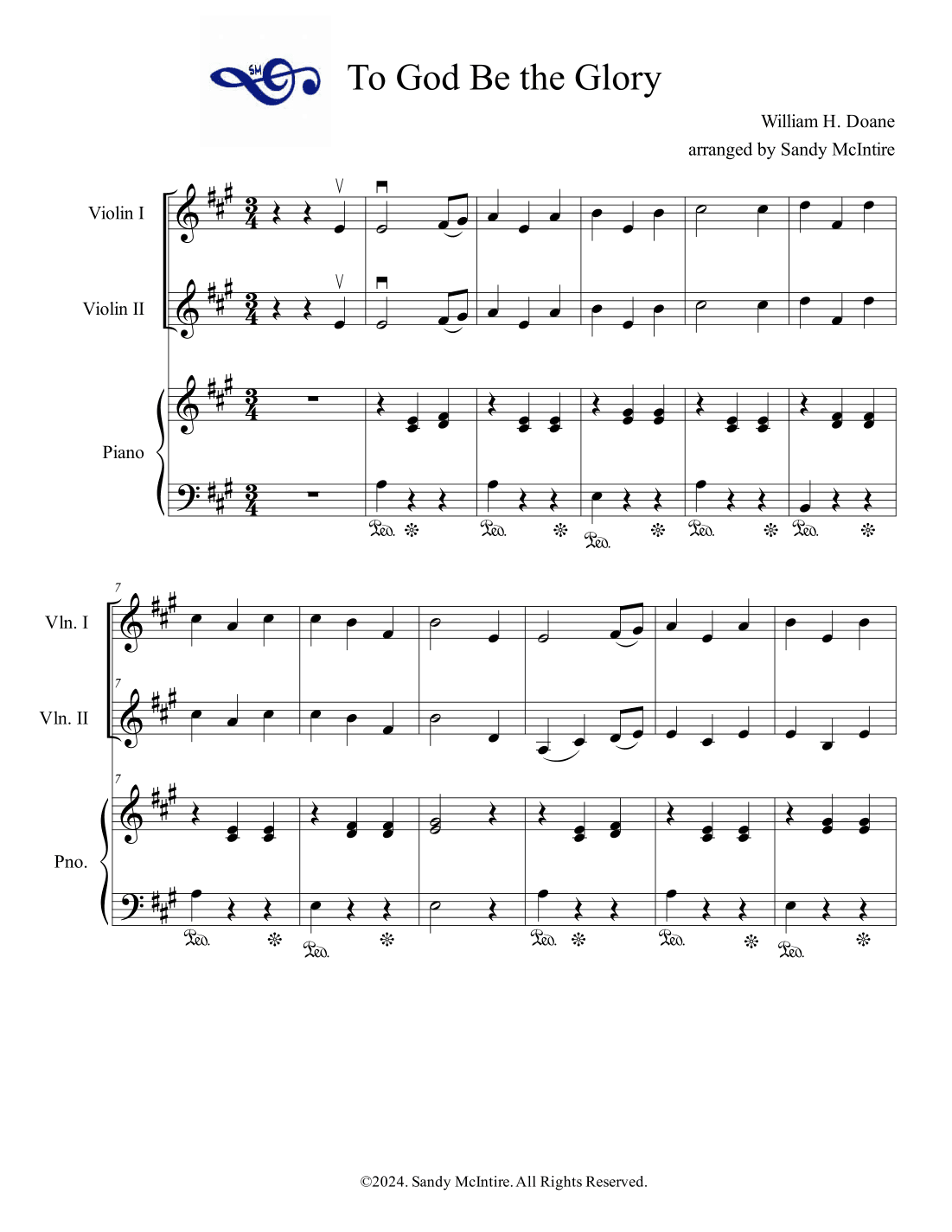 To God Be the Glory (arr. Sandy McIntire)