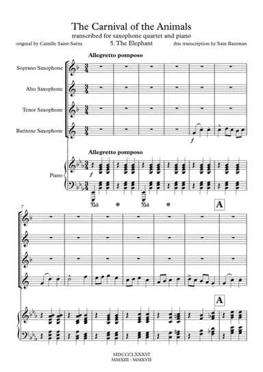 The Carnival of the Animals - 5. The Elephant (arr. Sam Bateman)