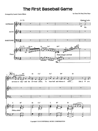 First Baseball Game (arr. Laurie Carter-Elliott)