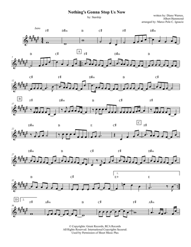 Nothing's Gonna Stop Us Now (arr. Marco Polo C. Ignacio)