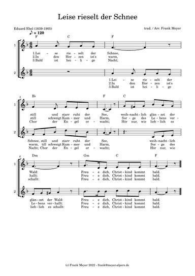 Leise rieselt der Schnee (arr. Frank Meyer)