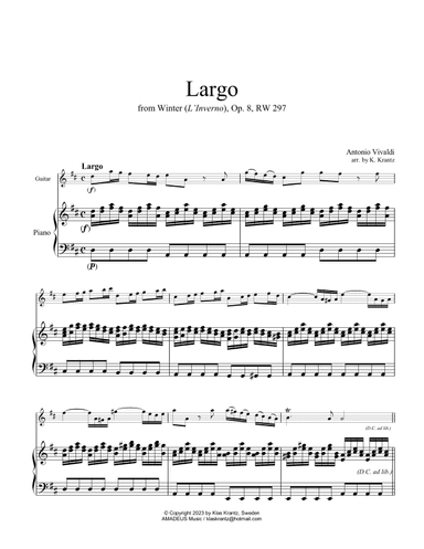 Largo from Winter (L'Inverno) for guitar and piano (arr. K. Krantz)