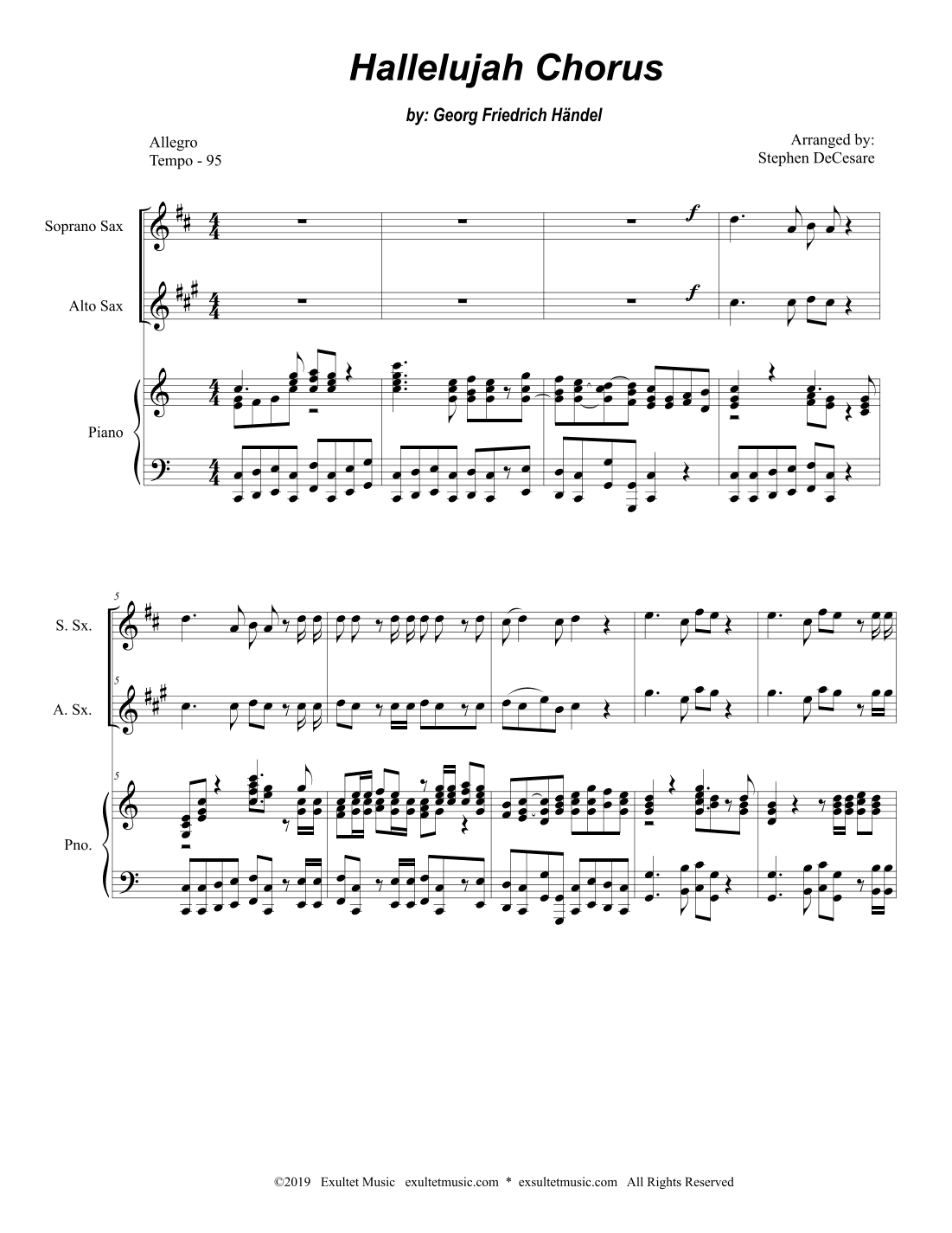 Hallelujah Chorus (Duet for Soprano and Alto Saxophone) (arr. Stephen DeCesare)