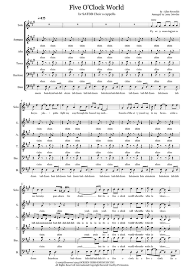 Five O'clock World (arr. Larry Detwiler)