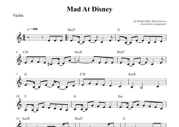 Mad At Disney (arr. Wesley S. SIlva)