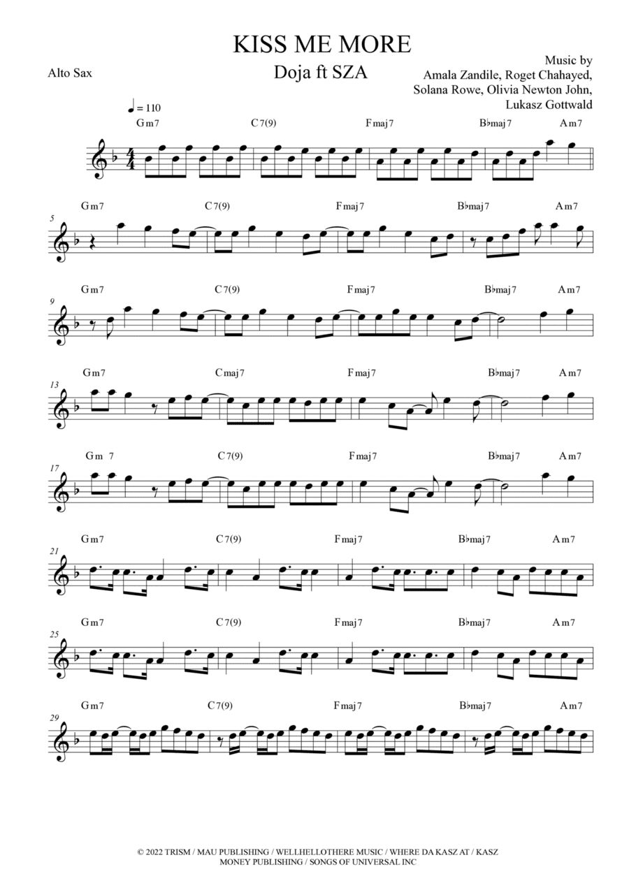 Kiss Me More (arr. The Sheet Music Library)