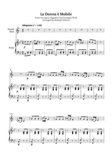 La Donna è Mobile (arr. Rodrigo Faleiros)