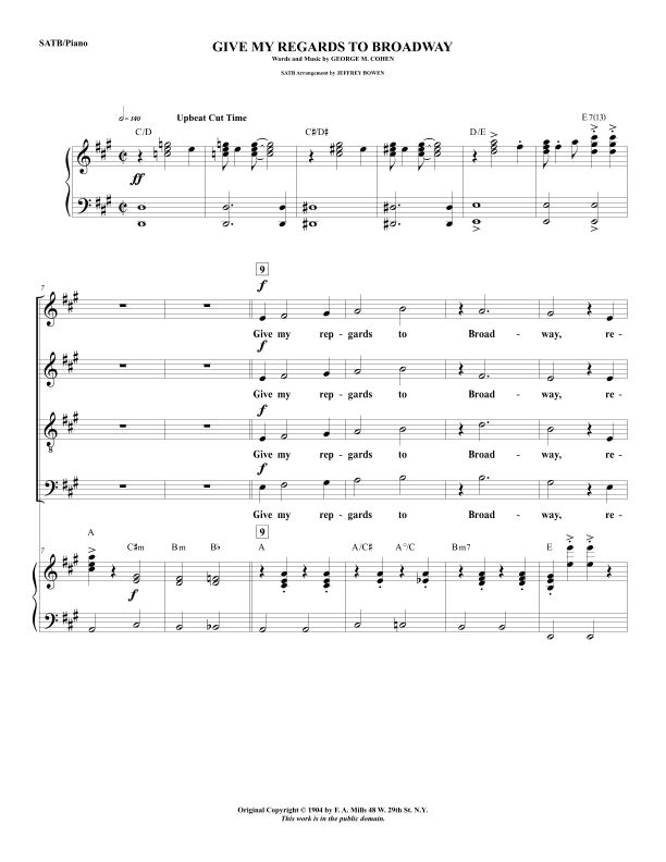 Give My Regards To Broadway (arr. Jeffrey Bowen)