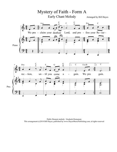 Mystery of Faith (Forms A & C) - chant (arr. Bill Hayes)
