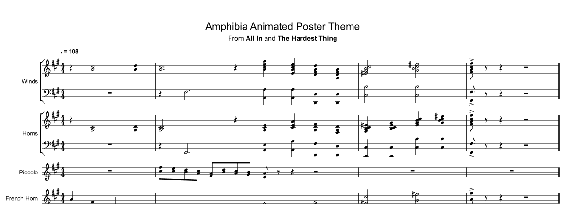 Amphibia Animated Poster Theme - Score Only