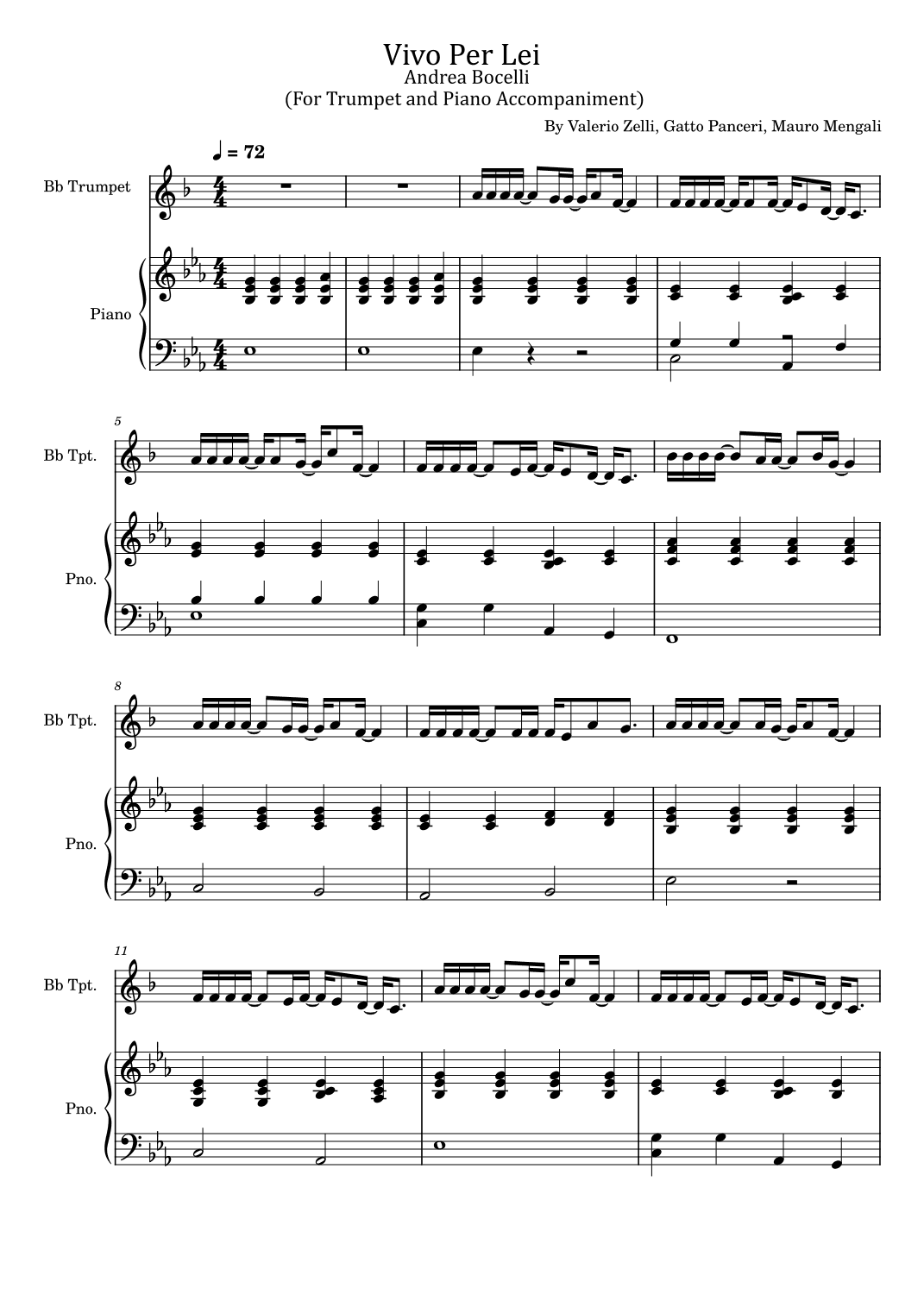 Vivo Per Lei (arr. poon)