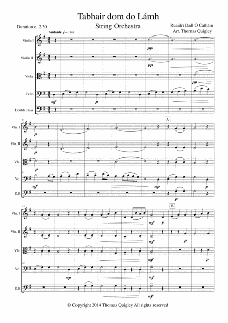 Tabhair dom do Lámh (arr. Thomas Quigley)