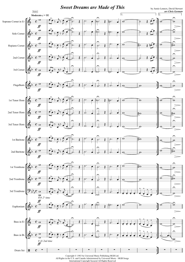 Sweet Dreams (are Made Of This) (arr. Chris Gorman)