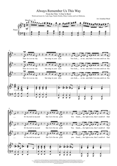 Always Remember Us This Way (arr. Jonathan Mead)