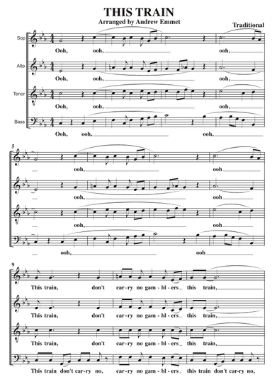 This Train A Cappella SATB (arr. Andrew Emmet)