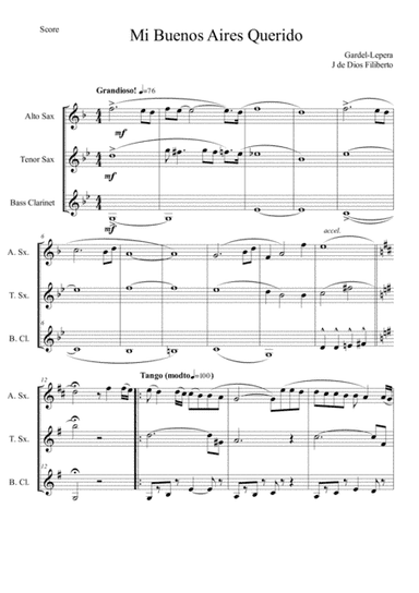 Mi Buenos Aires Querido (arr. Cristian Gomez)