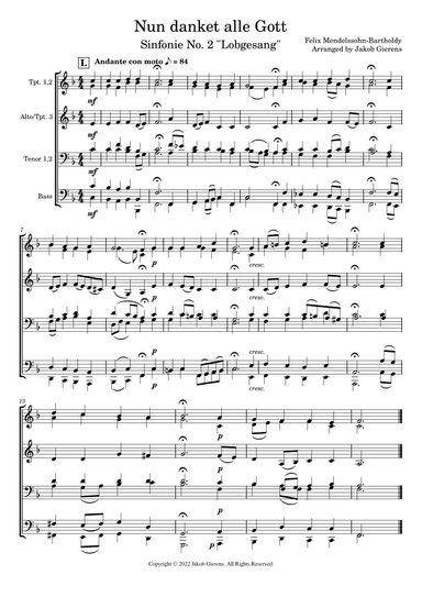 Now thank we all our God/Nun danket alle Gott (arr. Jakob Gierens)