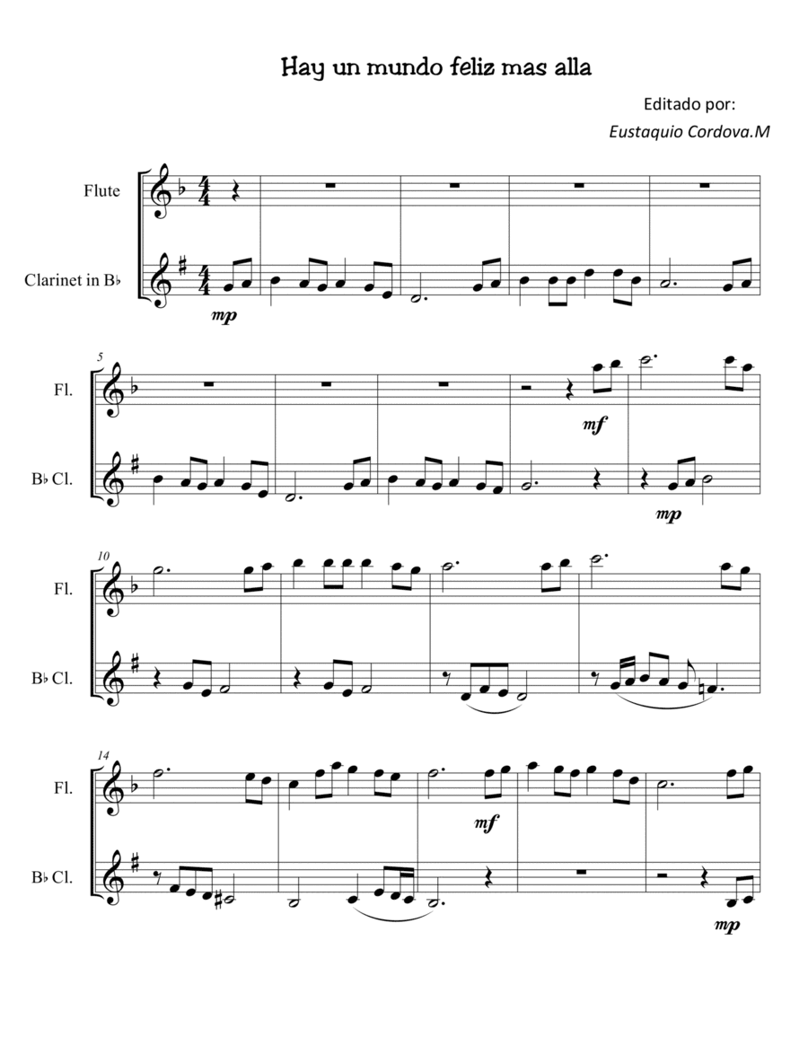 Hay un mundo felíz (arr. Eustaquio Cordova M.)
