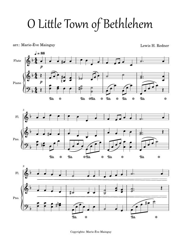 O Little Town of Bethlehem (arr. Marie-Ève Mainguy)